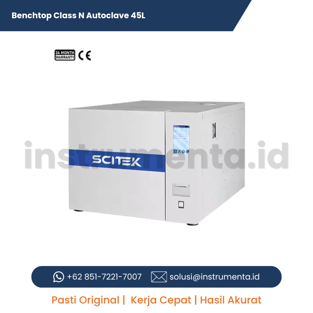 Official Supplier Benchtop Class N Autoclave Scitek ST-B45N Sterilisator Instrument Padat Kapasitas 45 Liter
